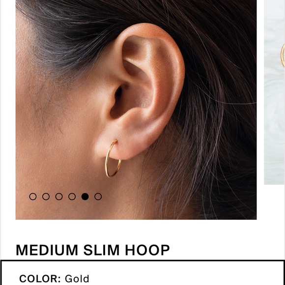 Studs Medium Slim Hoop, Gold, NWT - Picture 9 of 12